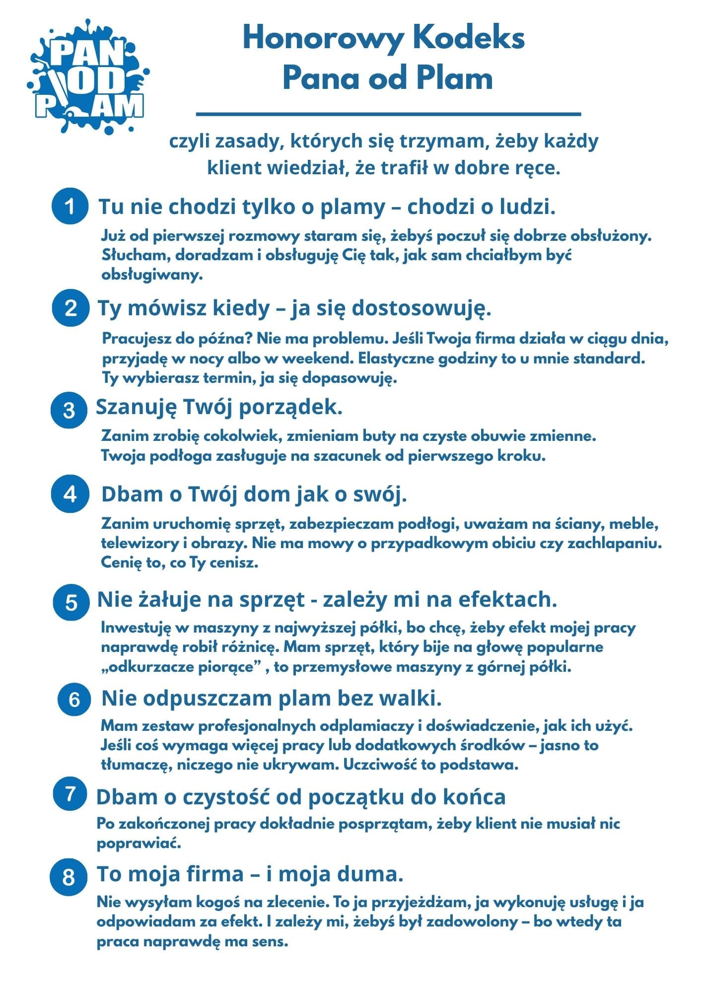 Kodeks Pana od Plam - profesjonalne standardy